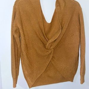 Khaki Twist Back Sweater